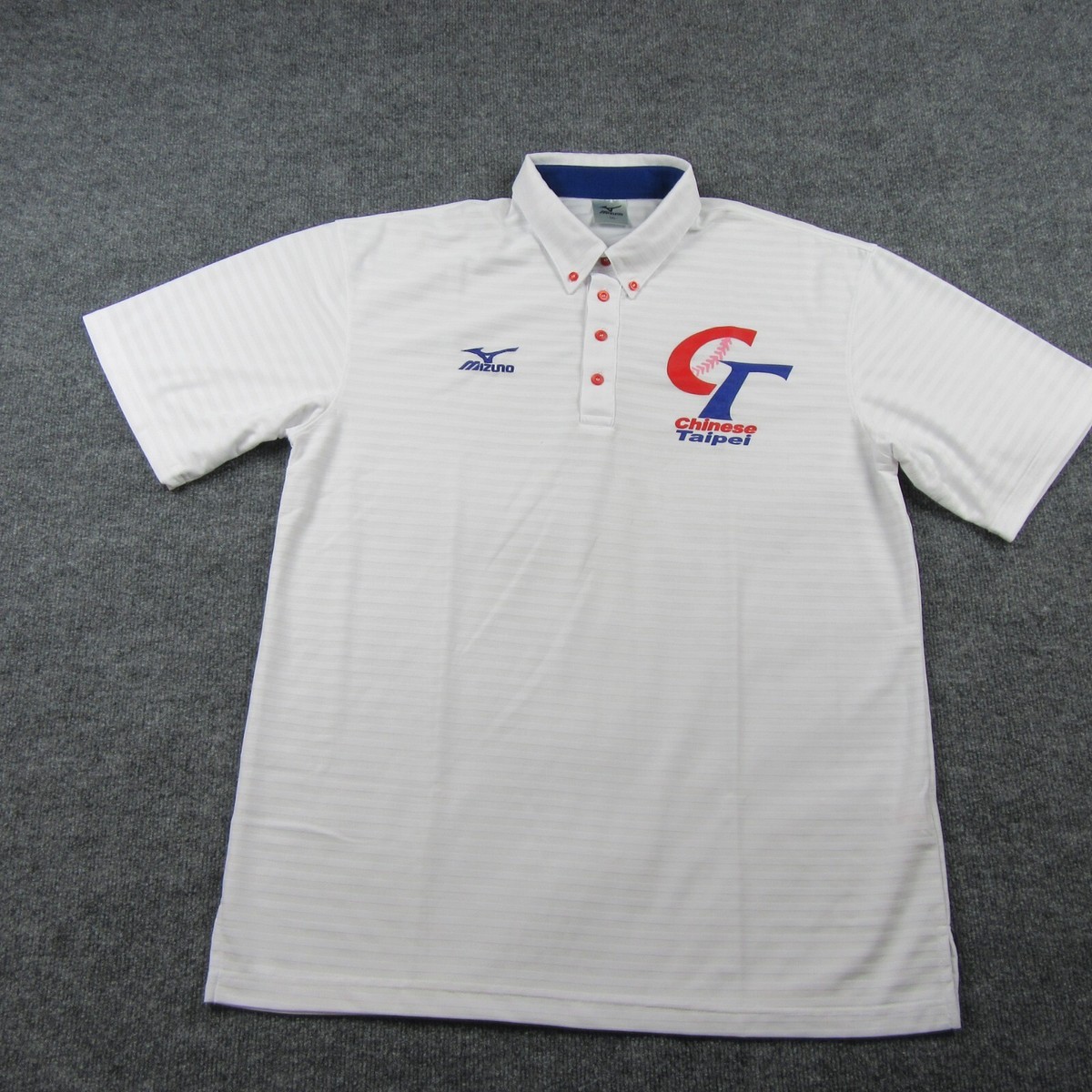 Chinese Taipei Shirt Mens 3XL White Polo Mizuno Taiwan WBC
