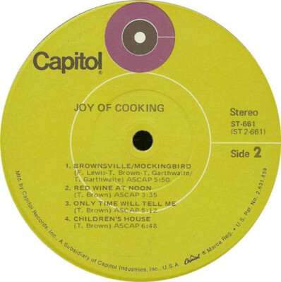 Joy Of Cooking - Joy Of Cooking - Capitol Records - ST-661 - LP