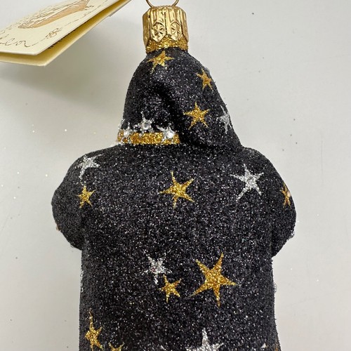 2004 Patricia Breen Celestial Santa Black Gold Stars 5.12" Ornament Neiman Marcu - Picture 9 of 13