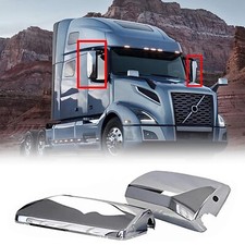 aostirmotor Pair Chrome Door Mirror Covers Fit for Volvo VNL, Chrome Side Mir...