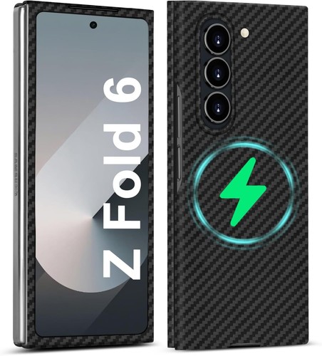 Coque magnétique en fibre de carbone aramide pour Samsung Galaxy Z Fold 6/5 Magsafe - Photo 28 sur 45