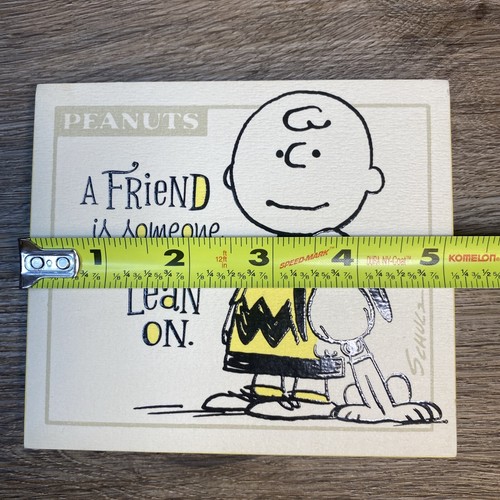 HALLMARK PEANUTS Wooden Plaque Desk Sign Charlie Brown Snoopy Friend Can Lean On - Picture 9 of 11