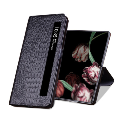 For HONOR Magic V2/VS Genuine Leather Smart Case Kickstand Auto Sleep