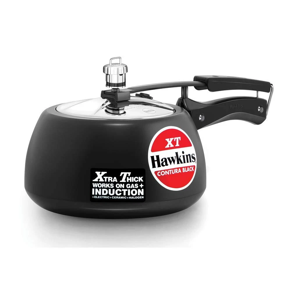 Hawkins Contura Black XT Induction Compatible Aluminium Inner Lid Cooker 3Ltr