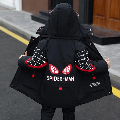 Kids Boys Spiderman Hooded Puffer Jacket Winter Toddler Coat Parka Outerwear UK% - Picture 8 of 21