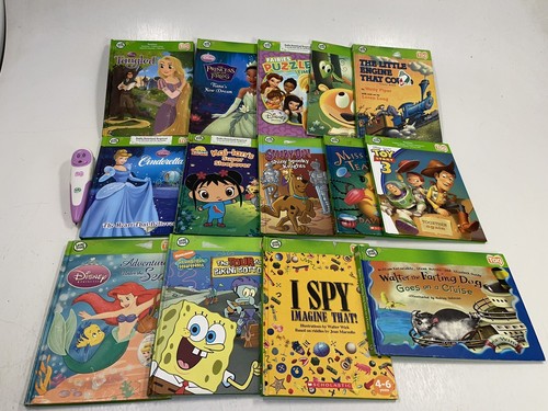 LeapFrog Tag Reading System Pink Pen Stylus Reader With 14 Books - 第 1/12 張圖片