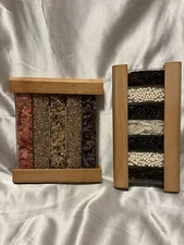 Wood Plastic Hot Plate Trivet Filled Natural Seeds Shells Etc