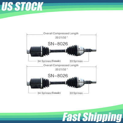 For 2005-2011 Chevy Cobalt HHR L4 2.2L 2.4L Auto Trans. Pair Front CV Axle Shaft