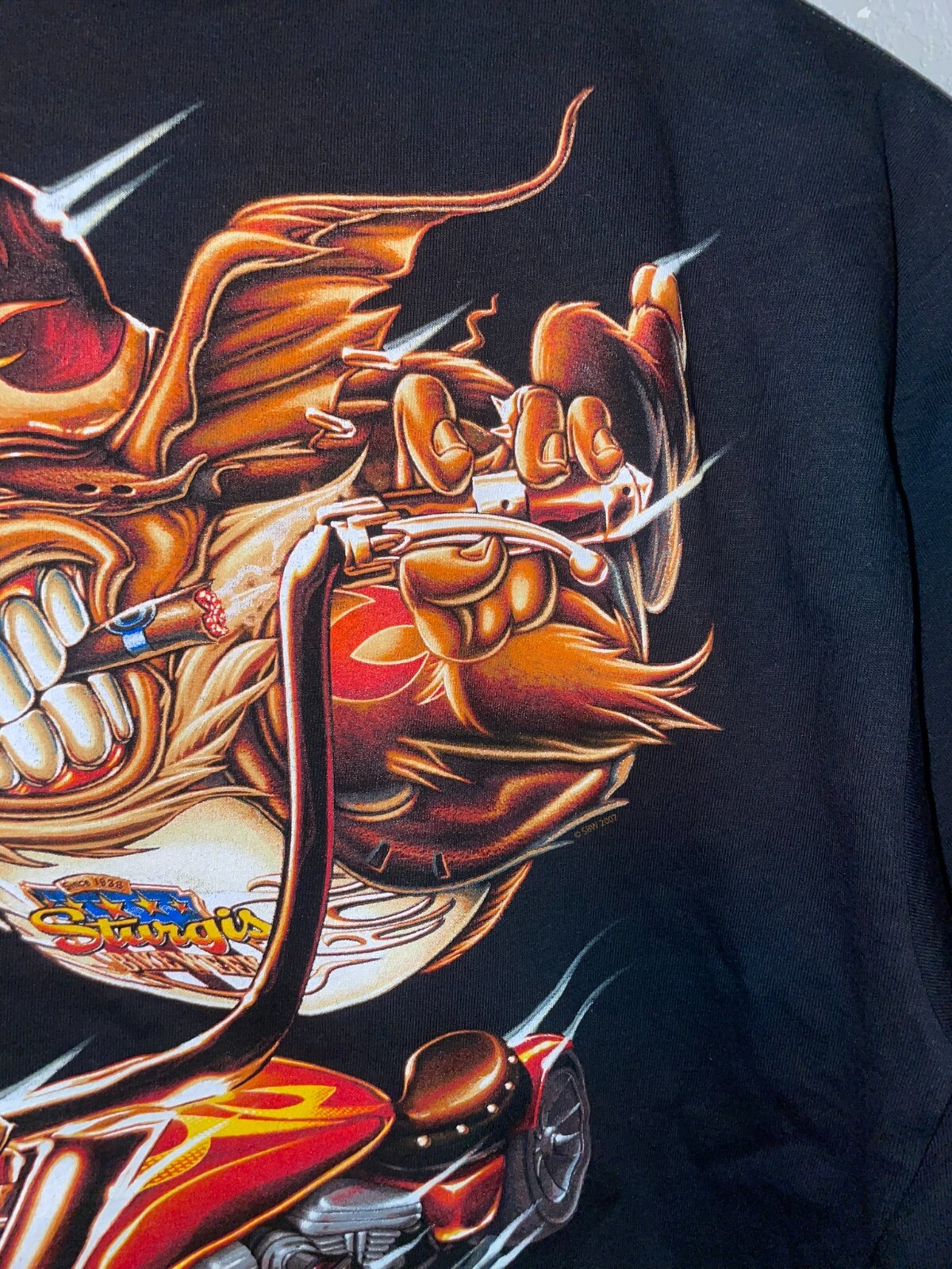 2007 Sturgis Pork Chops Chopper Motorcycle Black Grap… Gem