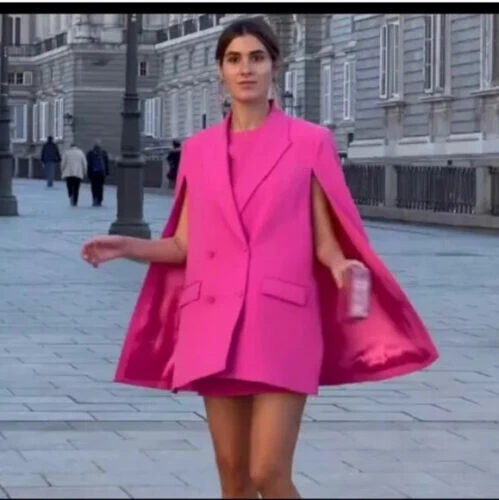Fuchsia cape blazer sale