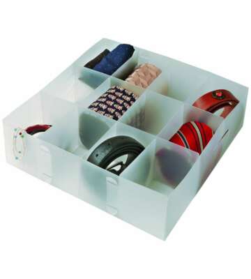Divisore Per Cassetti Per Calzini 2 Pezzi - Organizer Con Coperchio E 20 Scomparti Pieghevoli, Per Calze, Biancheria Intima, Cravatte - 2