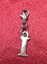 Initial Letter I Silver Tone Pendant Charm 12mm On A Lobster Clasp Clip On Any