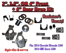 3-4" / 6" Drop kit FOR 2016 - 2018 Chevrolet Chevy Silverado / GMC Sierra 1500
