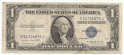 1935-G $1 Dollar Bill Silver Certificate Note VG/FINE IN GOD WE