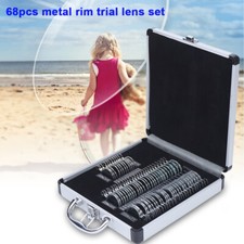 68PCs Optical Trial Lens Set Optometry Kit Metal Rim Aluminium Case Trial Frame