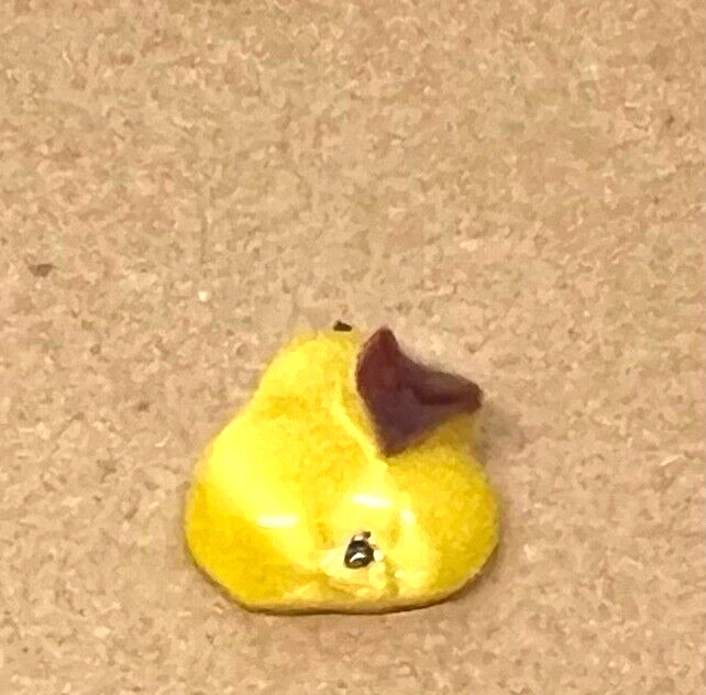 "Precioso vidrio difícil de encontrar HP pera fruta lunar amarillo con detalle marrón 3/4"" 3D" Foto 3 de 4