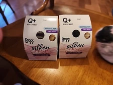 2 -Leggs Silken Mist Beautiful Sheer Tights Silky Sheer Leg Q+ Black Mist 98067