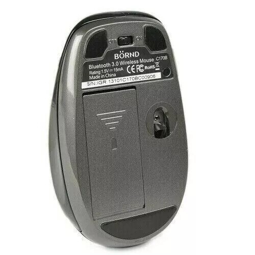 SEALED--Bornd C170B 3-Button Bluetooth Wireless Scroll Optical Mouse w/1750dpi - Picture 3 of 4