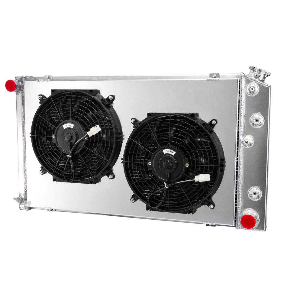 4 Row Radiator+Shroud Fan For 1973-1986 Chevy GMC C/K C10 C20 C30/ 71-90 Caprice Foto 3 de 4