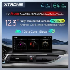 12,3" Android 14 Retrofit Car Screen Upgrade 64G GPS 4G for AUDI A6 MMI 3G/3G+