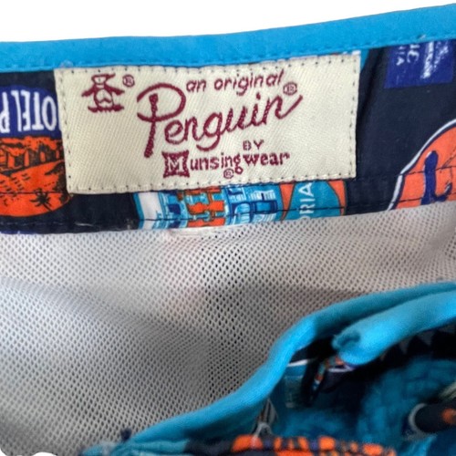 Penguin by Munsingwear Vintage Hotels 3" Inseam Board Shorts Size 34 - Picture 7 of 7