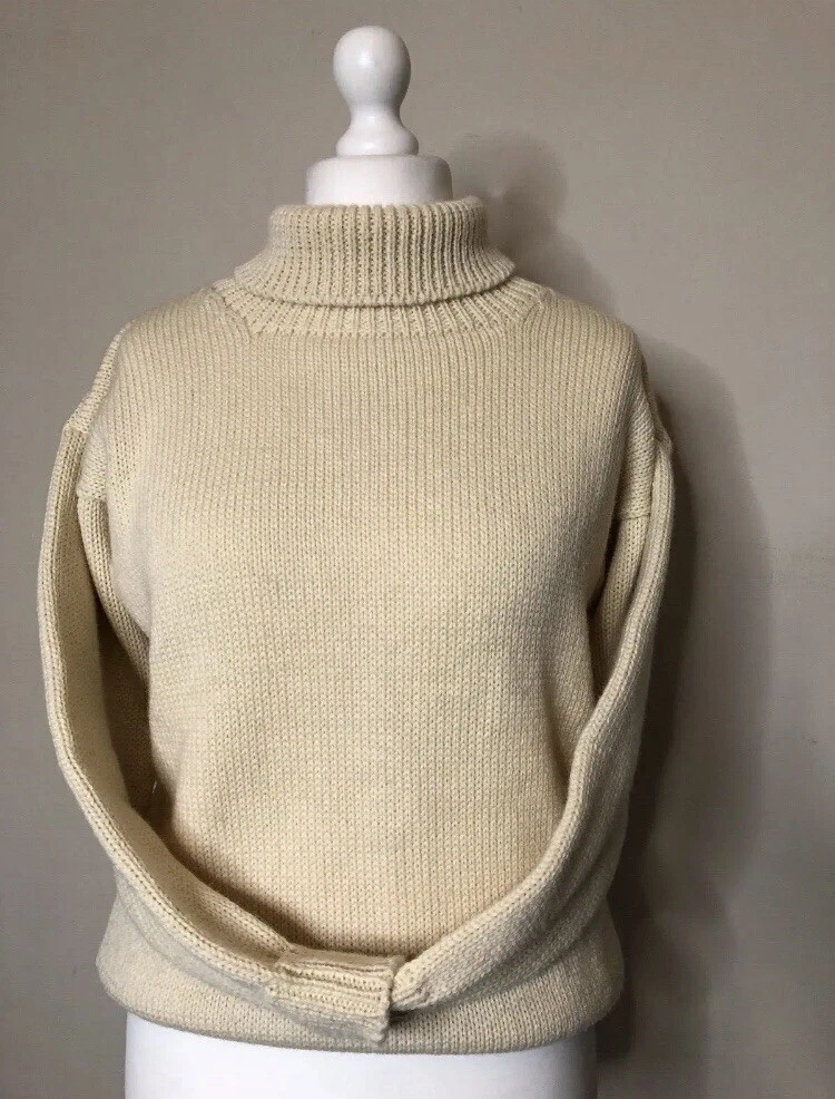 Gloverall Submariner Jumper Fisherman s Roll Neck Jumper Ecru Size