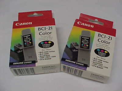 Lot of (2) CANON BCI-21 Color Ink Cartridge BJC Series 4000 5500 Brand ...
