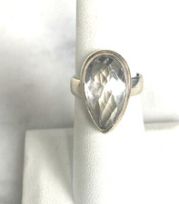925 STERLING SILVER AND LARGE AQUAMARINE RING SIZE 6.5