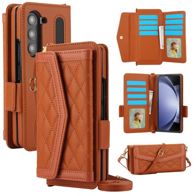 RFID Wallet Case with S Pen Holder & Strap For Samsung Galaxy Z Fold 7 6 5 4 3