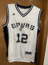 ADIDAS SAN ANTONIO SPURS 12 LAMARCUS ALDRIDGE L WHITE   JERSEY 2 B59 
