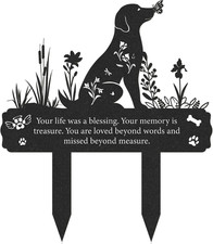 Rngmsi Grave Markers for Cemetery for Dog, Metal Grave Markers Yard Memorial Pet