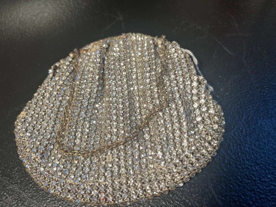 Vintage 1920’s Sterling Silver & Rhinestone Flapper Era Purse - Image 2 of 4
