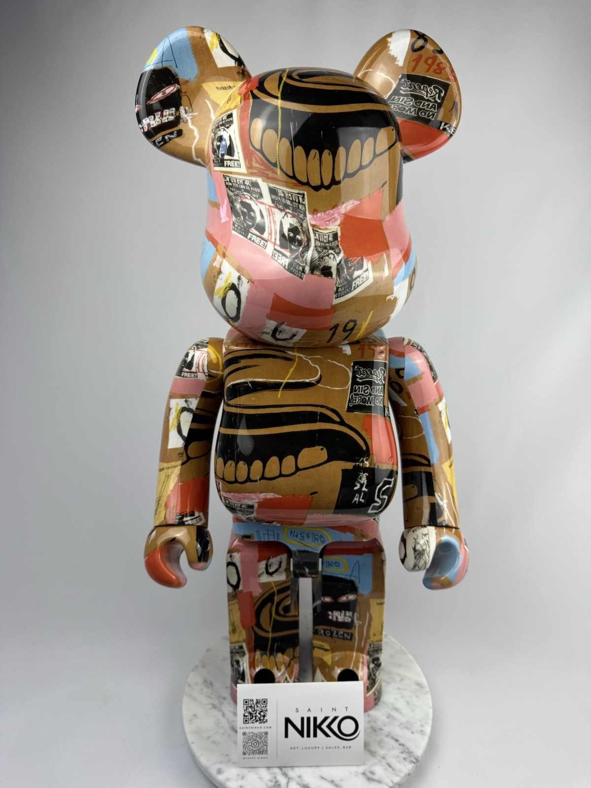 Be@rbrick Bearbrick Andy Warhol x Jean-Michel Basquiat #2 1000% Figure