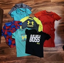 Boys Shirts Lot Of 8 Size 4-5 RBX Russell Athletic Heat Gear Under Armour