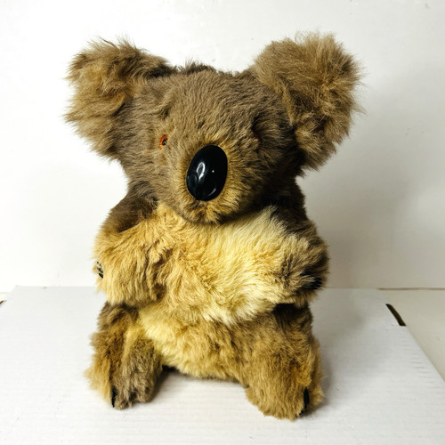 Vintage Australian Koala Bear 10” Plush w/ Kangaroo Fur Stuffed Animal Souvenir