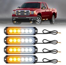 HLauto 406T Emergency Strobe Grille Lights: 4Pcs 6 LED Sync Feature Safety Warni