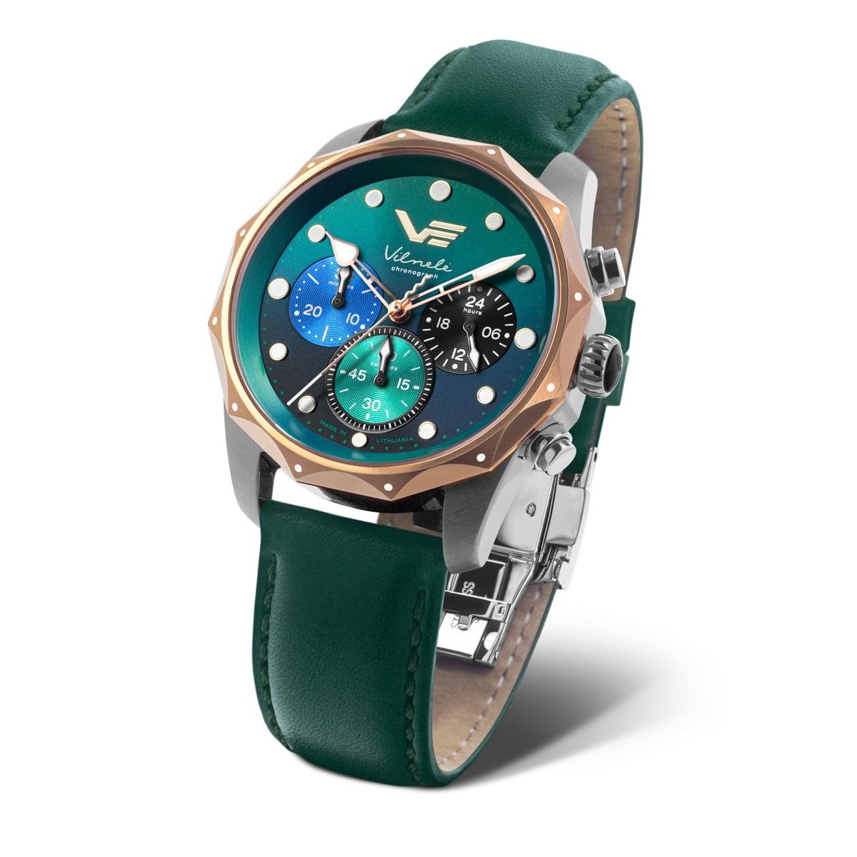 Vostok Europe Vilnelė Chrono JS20-125E752 Green With Interchangeable Strap  | eBay UK