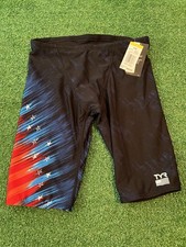 TYR Mens Navy Durafast Elite Jammer Valiance Sz L 32 NWT USA THEME