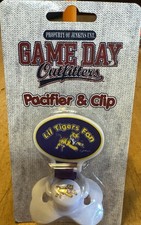 LSU Tigers Baby Pacifier  Clip Game Day Outfitters Lil Tigers Fan