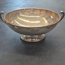 Academy Silver on Copper Victorian Grape Vine Silverplate Two-Handled Bowl
