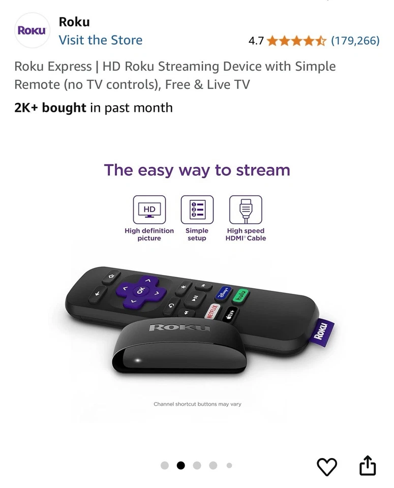 LOT of 50 - Wholesale Bulk Roku 4K HD Streaming Media Player - Black - Image 2 of 2