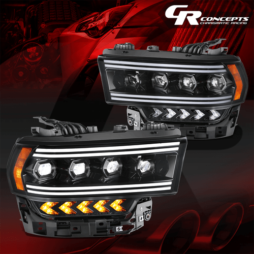 Pair LED Sequential Projector Headlight for 2019-2024 Ram 2500 3500 4500 5500 - Foto 1 di 11