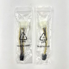 Lot of 2 Dual 4 Pin Molex IDE to 6 Pin PCI Express Power Supply Adapter PCIe