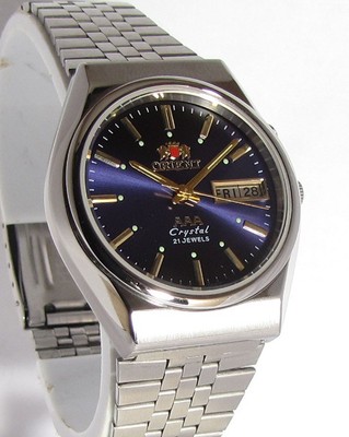 Vintage ORIENT Crystal 3 AAA Herren Automatik Japan Armbanduhr Edelstahl
