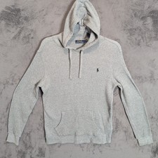 Polo Ralph Lauren Jacket Adult Medium Gray Hoodie Thermal Embroider Casual Men