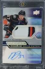 2021 UPPER DECK PREMIER MASON MCTAVISH ACETATE ROOKIE AUTO PATCH MEM RC /249