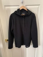NoBull Black Full Zip Hoodie Waffle Mens Size L