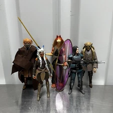 Star Wars Lot Black Series Lot Ashoka Plo Koon Kit Jar Jar Binks 6" Figures