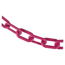  Plastic Barrier Chain, Safety Pink, 2-Inch Link Diameter, 25-Foot Length 