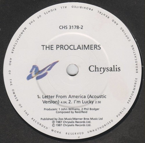 Proclaimers - Letter From America Band Version - gebrauchte Vinyl Schallplatte - Q1450z - Bild 4 von 4